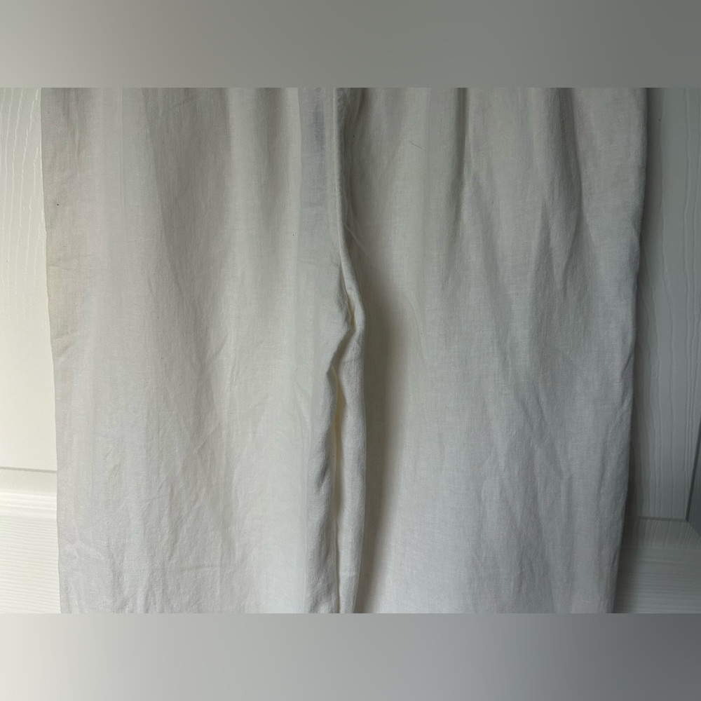 Chicos White Linen Pull On Wide Leg Trousers Pant Size 00 (US Size 2) NWT - Picture 4 of 12